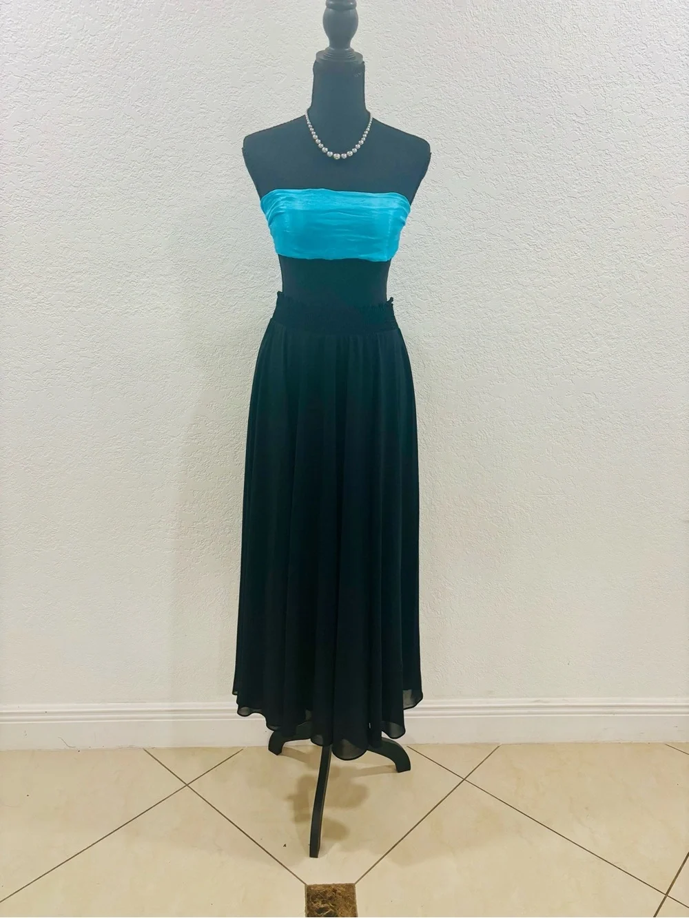 vintage black chiffon maxi skirt from the brand Tangents.